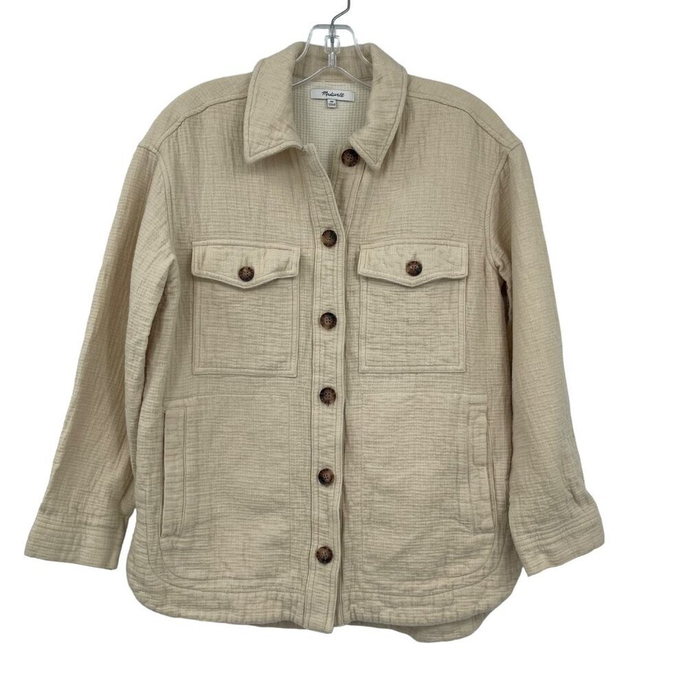 Madewell Waffleback Branner Shirt Jacket Women's XS Oversized Relaxed Fit
